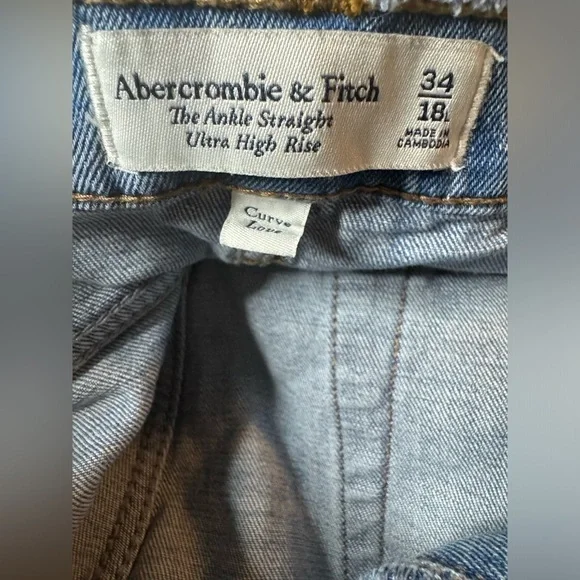 Abercrombie & Fitch The Ankle Straight Ultra High Rise Jeans 34/18 - Picture 7 of 7